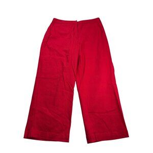 Croft & Barrow Womens Stretch Cropped Pants Size 10 Red Cotton Blend New
